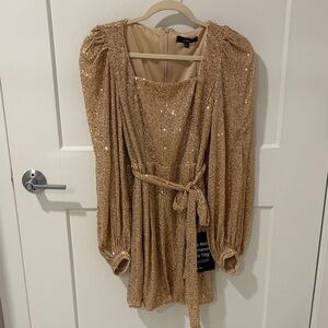 Lulu's Champagne Sequin Dress - Brand New!